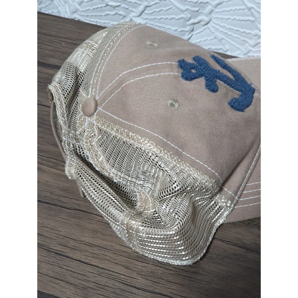 Disney Cruise Line Anchor Trucker Hat Tan Mesh Adjustable Cap One Size Unisex